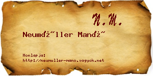 Neumüller Manó névjegykártya
